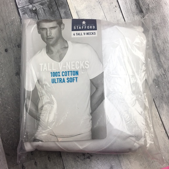 Stafford 0 Cotton Vneck Undershirt Mens 
